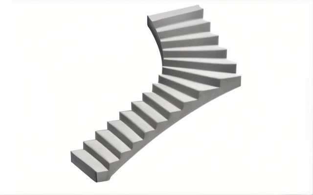 Gewendeltes Betontreppenelement als Sonderanfertigung